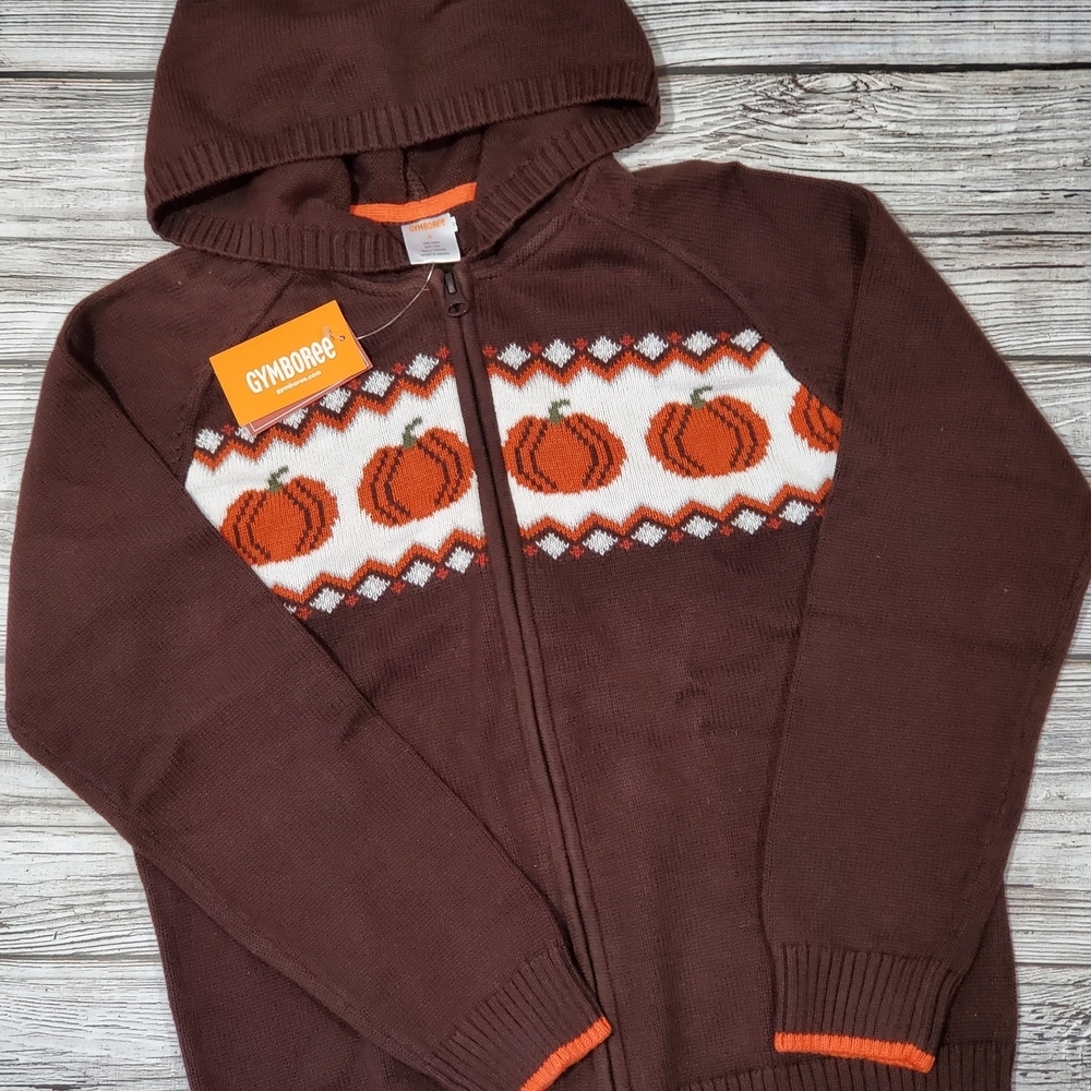 Gymboree Pumpkin Sweater Zip Up Hoodie Fall Harvest Multiple Sizes NWT - Picture 8 of 8